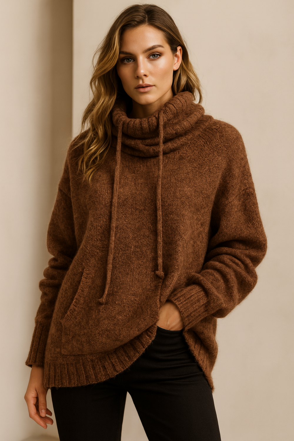 Xena Long Sleeve Sweater with Pocket