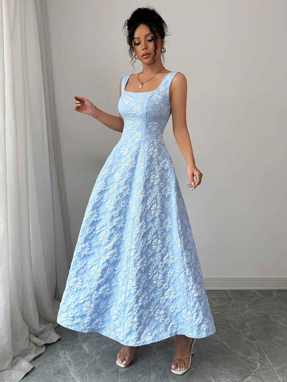 Elowen Bloom Square-Neck Dress