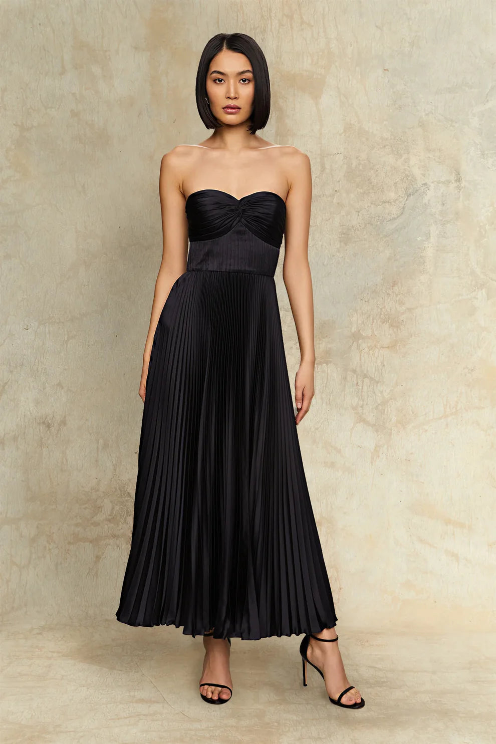 Alenya Strapless Pleated Maxi Dress