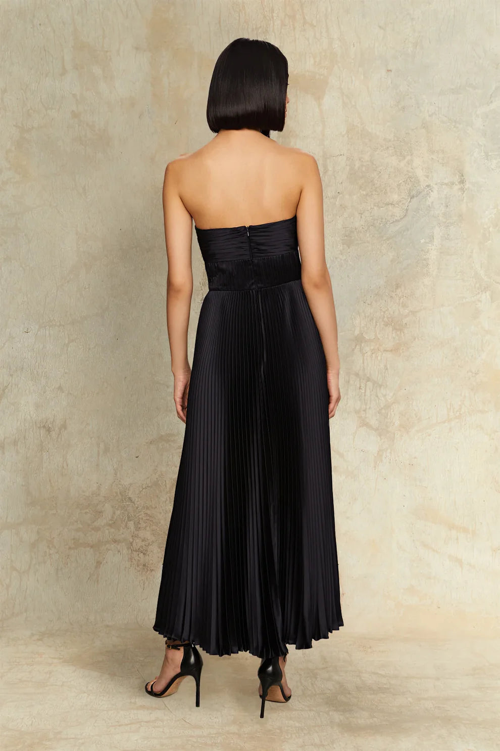 Alenya Strapless Pleated Maxi Dress