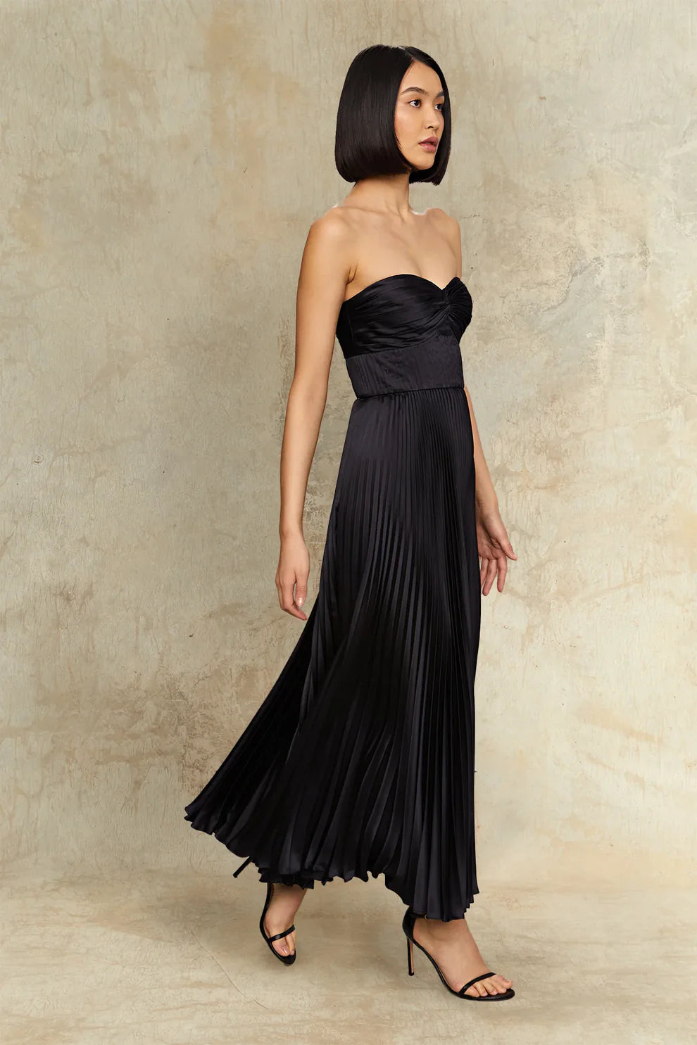 Alenya Strapless Pleated Maxi Dress