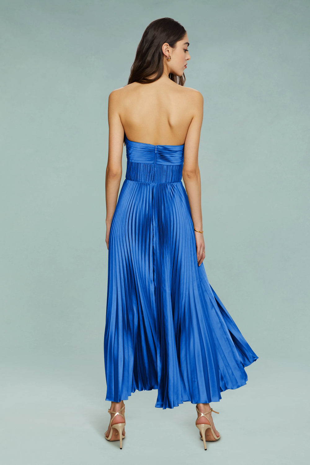 Alenya Strapless Pleated Maxi Dress