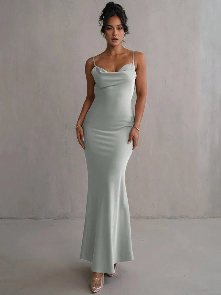 Nina Luxurious Silk Ruffle Party Dress