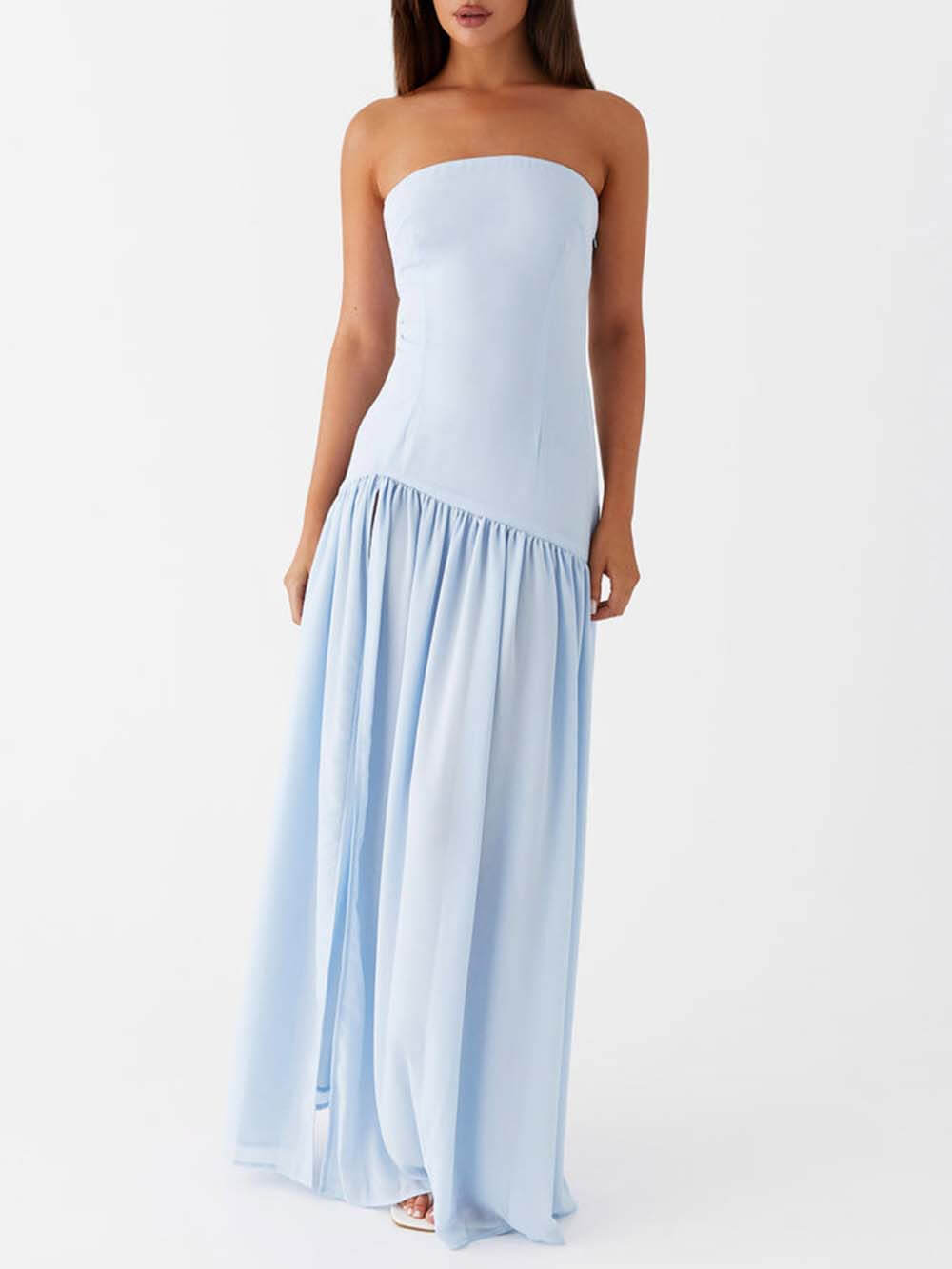 Exquisite Backless Pleated Maxi Dress