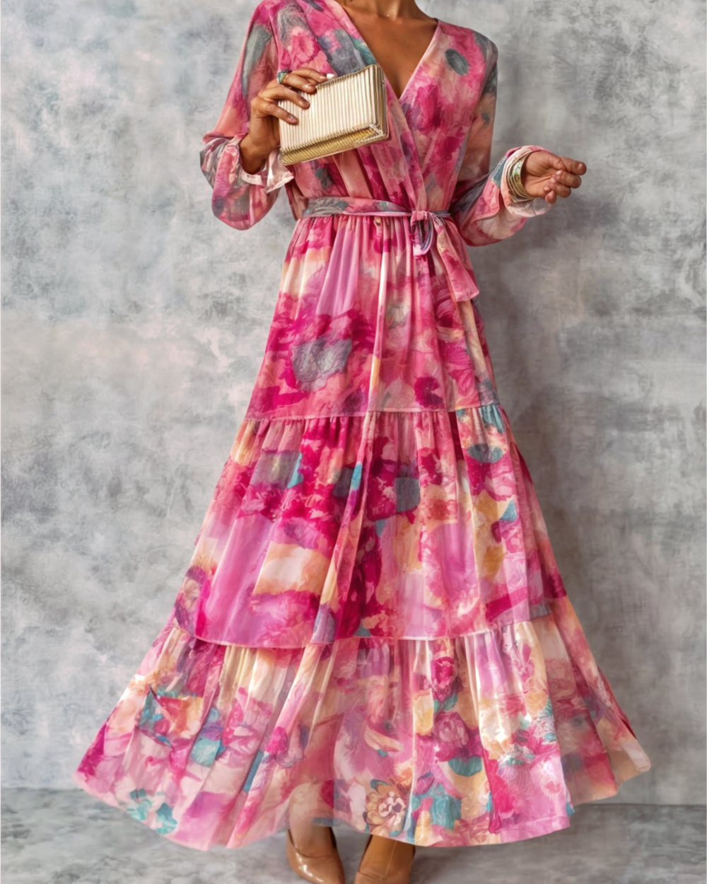 Georgina Silk-Blend Midi Dress, Effortless Elegance
