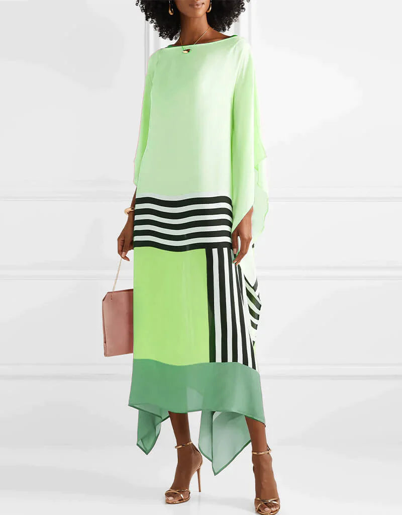 Geometric Batwing Midi Dress