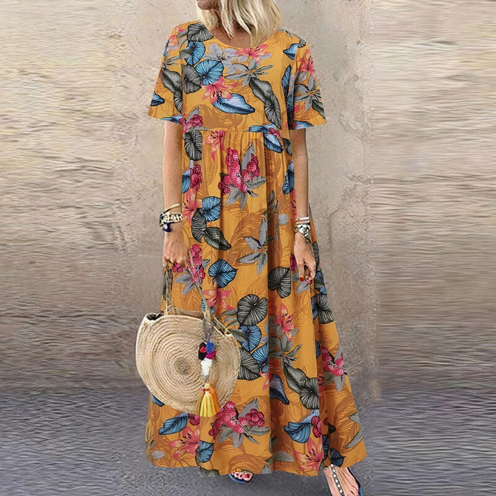 Flora Vivid Floral Maxi Dress for Effortless Elegance