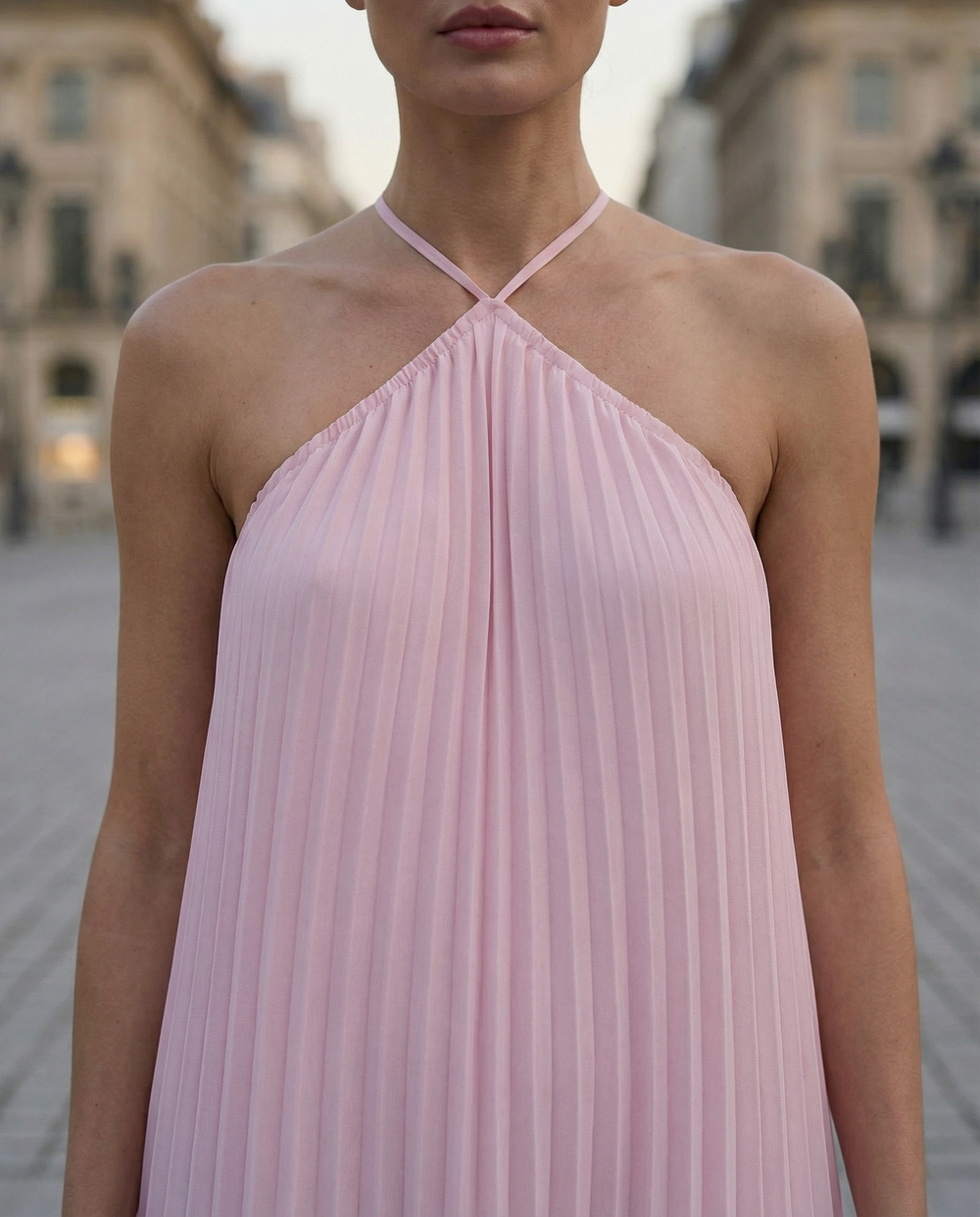 Grace Elegant Strapless A-Line Pleated Maxi Dress