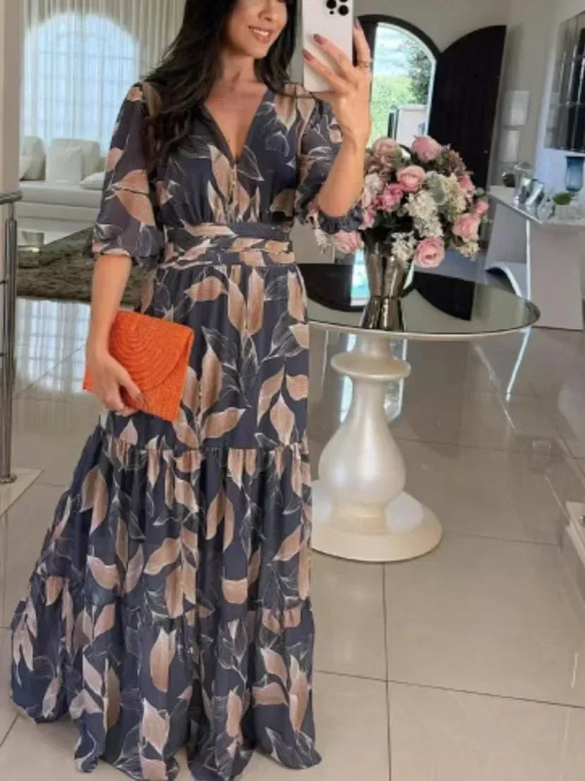 Elodie Striped Elegance Dress
