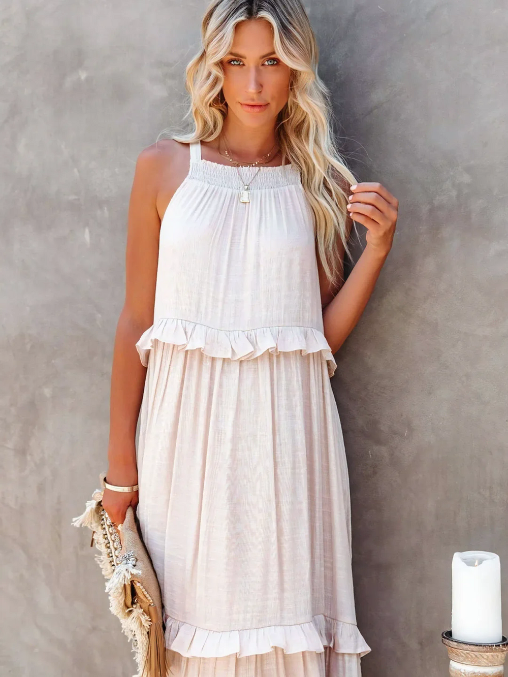 Vesa Ruffled Flowing Dress