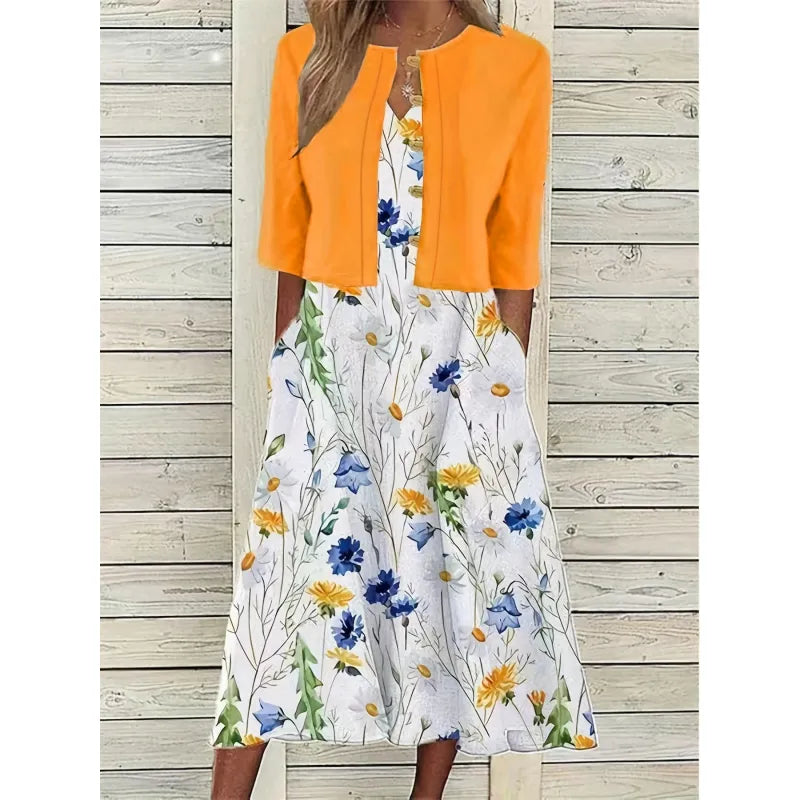 Colette Floral Two-Piece Coordinated Outfit Set for Women's Fashion Style