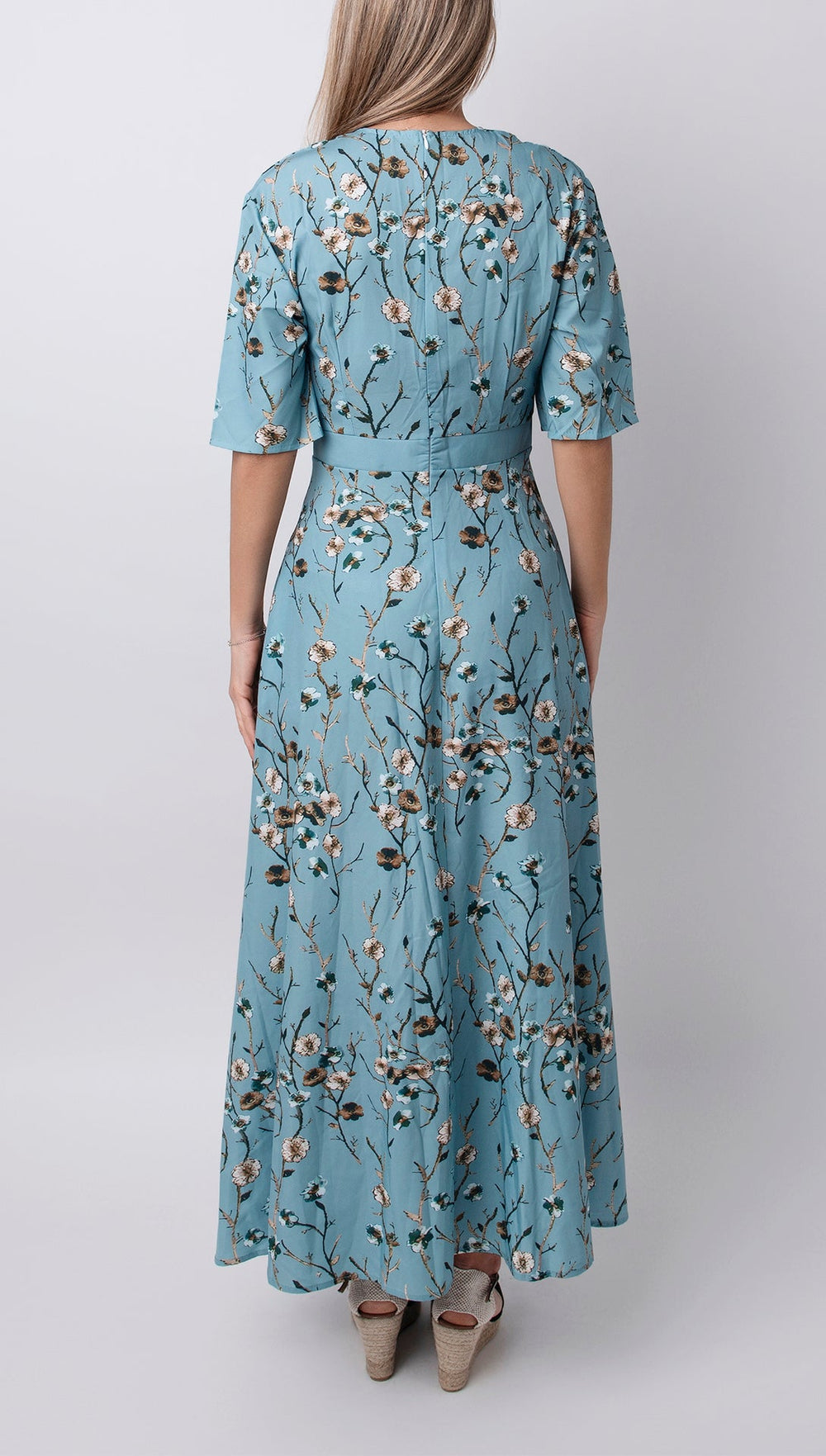 Helena Floral Print Maxi with 3/4 Sleeves