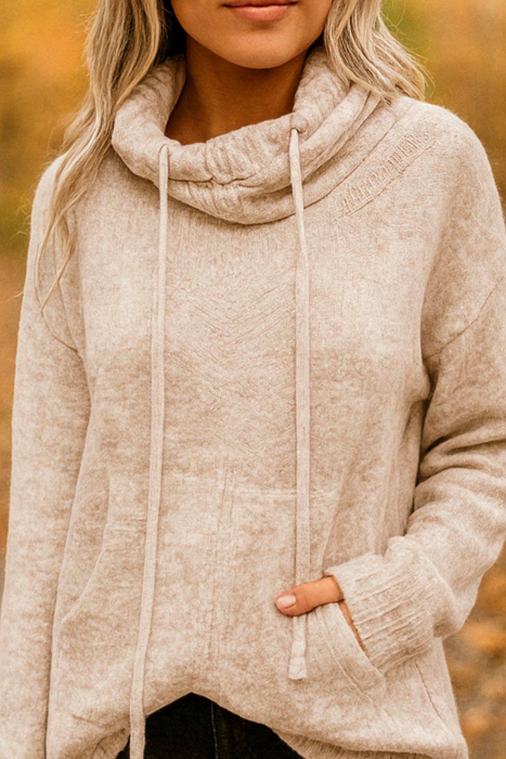 Xena Long Sleeve Sweater with Pocket