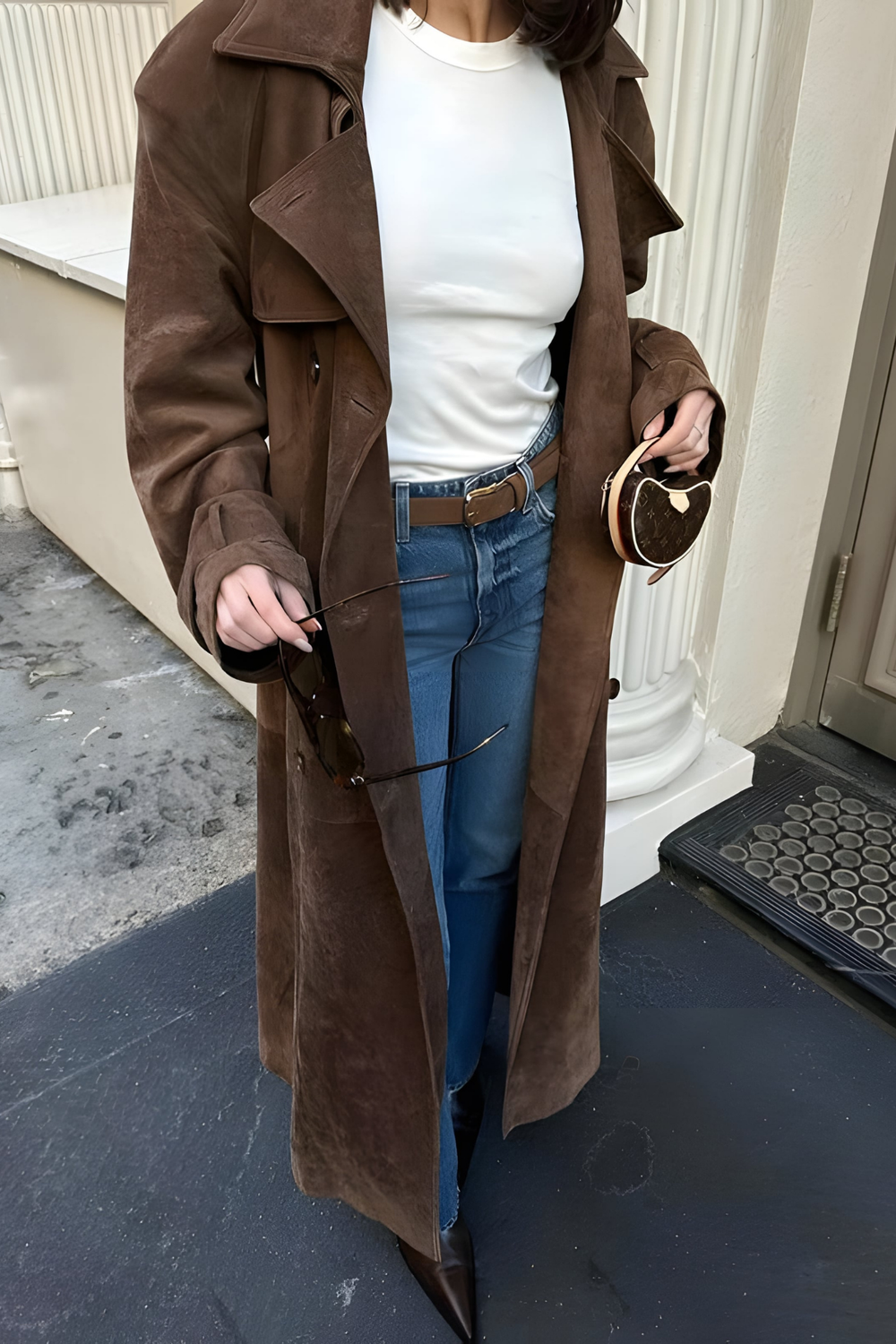 Veronica Suede Trench Coat