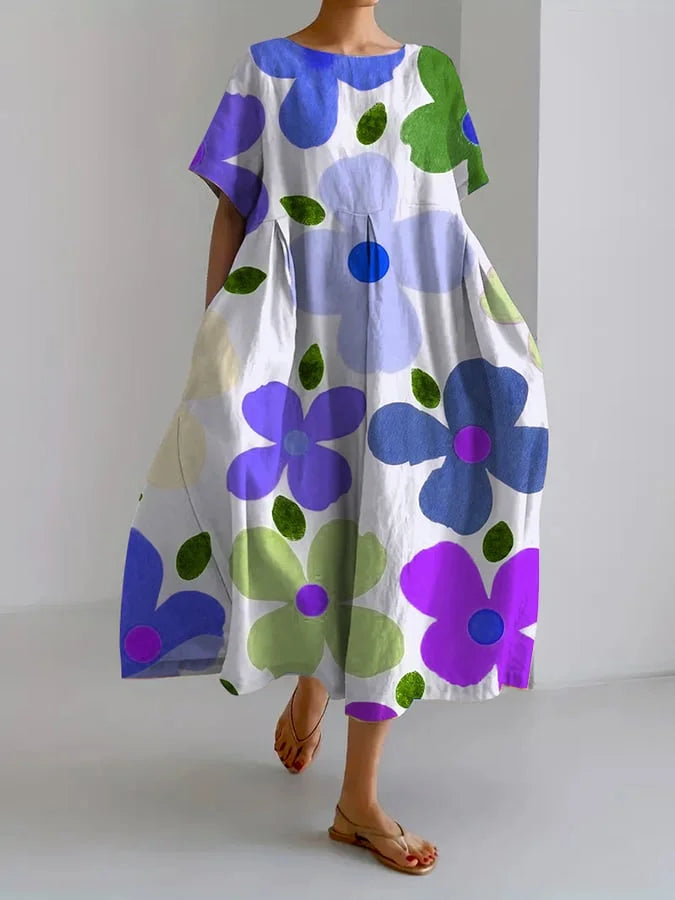 Eliana Colorful Floral Midi Dress