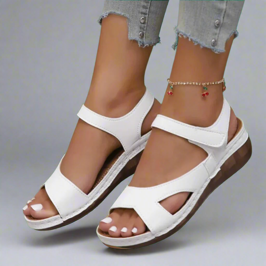 Tine Premium Wedge Open-Toe Adjustable-Strap Sandals
