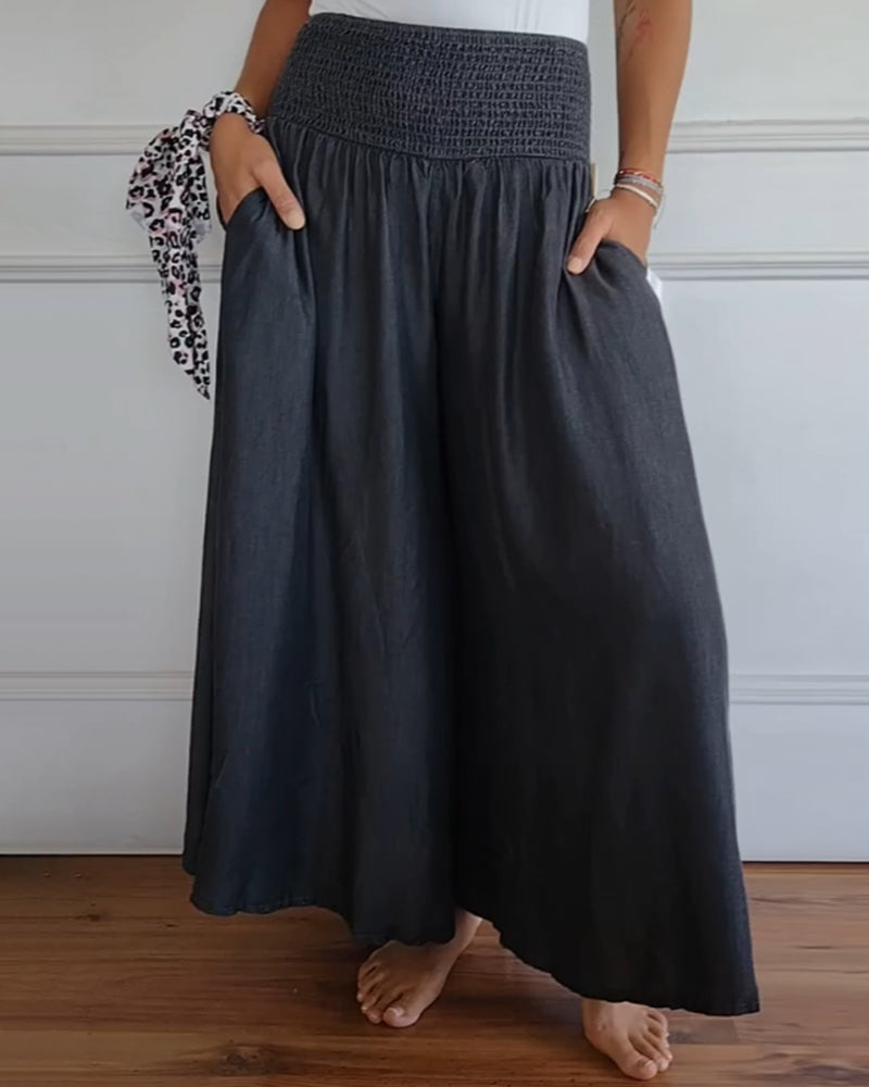VanDeZaar Elastic Waist Wide Leg Pants