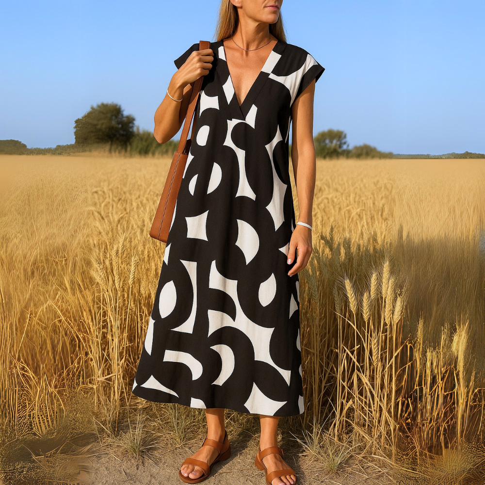Valérie V-Neck Flowing Dress