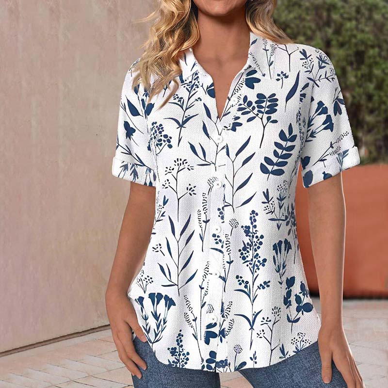 Elora Casual Leaf Print Top