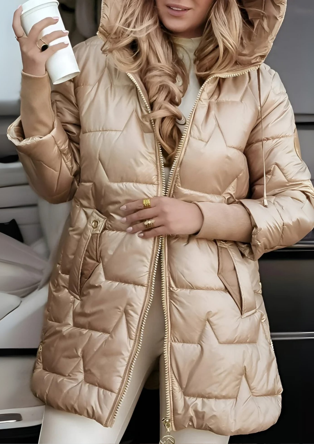 Lira Quilted Hooded Winter Coat Coat