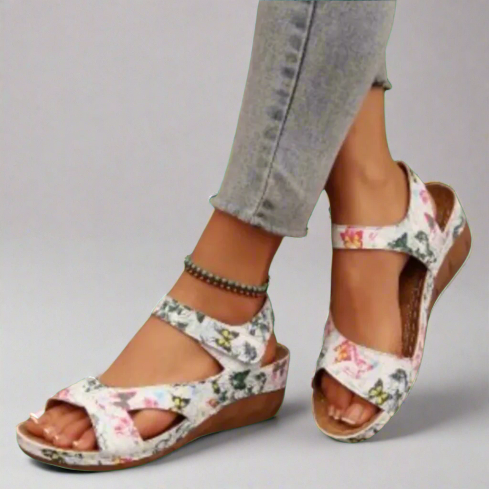 Tine Premium Wedge Open-Toe Adjustable-Strap Sandals