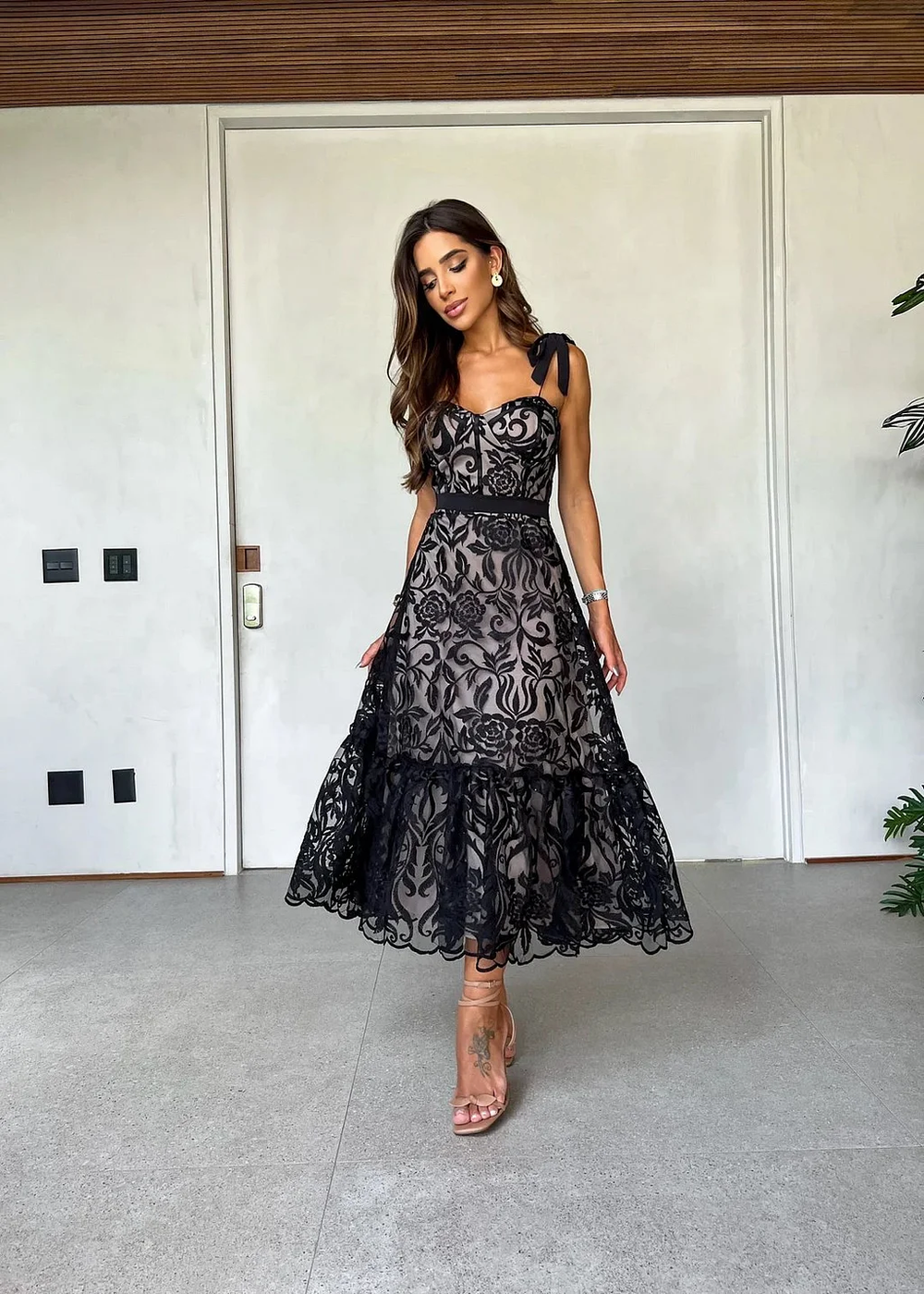 Alexandra Sleeveless Patterned Midi Dress