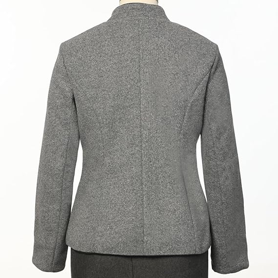 Solé Refined Elegant Short Jacket with Pockets - Gray