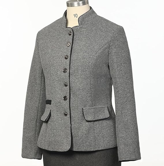 Solé Refined Elegant Short Jacket with Pockets - Gray