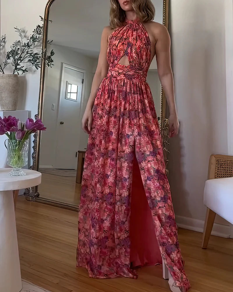 Isa Luna | Open Back Floral Maxi Dress