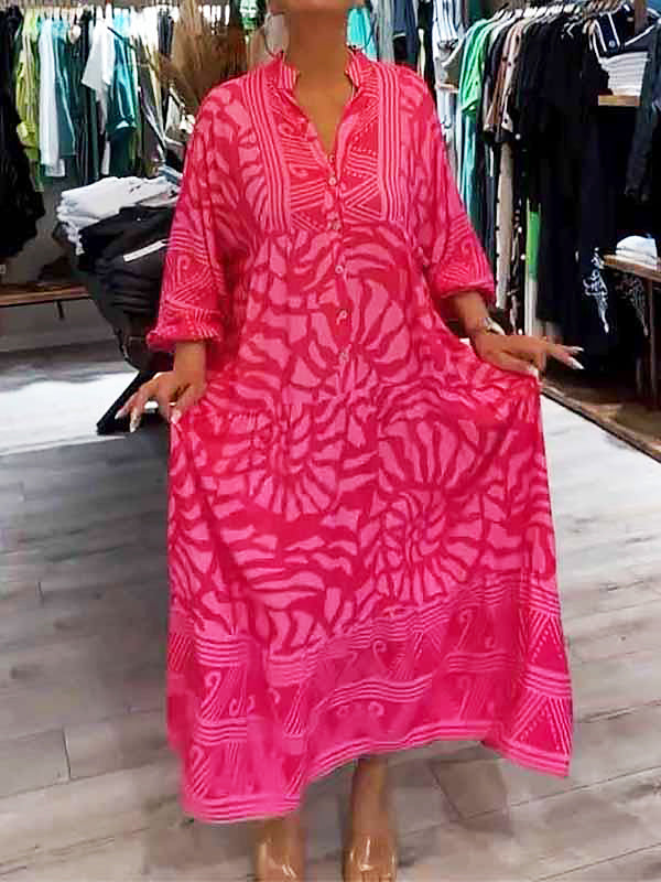 Mira Printed Cotton Midi Dress