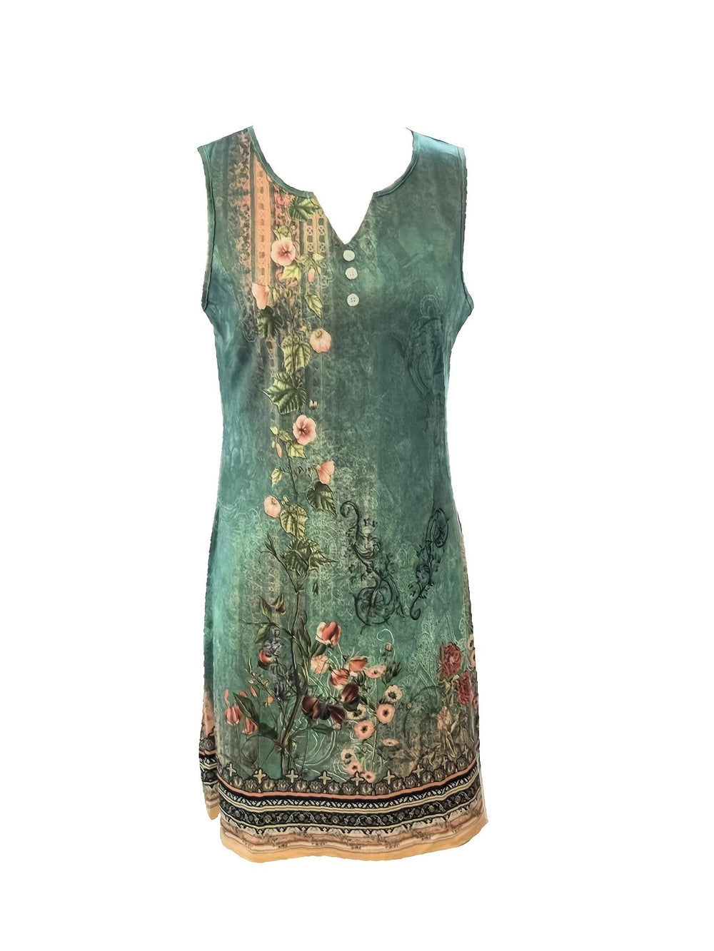 Harmoni Floral V-Neck Fit-and-Flare Dress