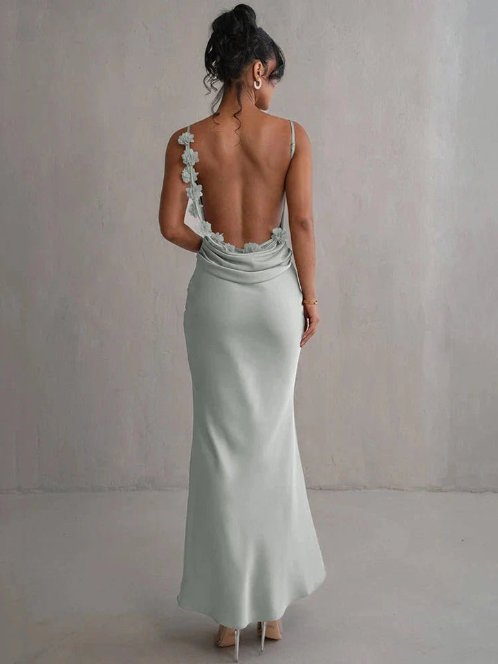 Nina Luxurious Silk Ruffle Party Dress