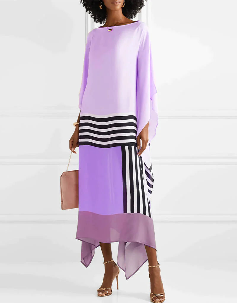 Geometric Batwing Midi Dress