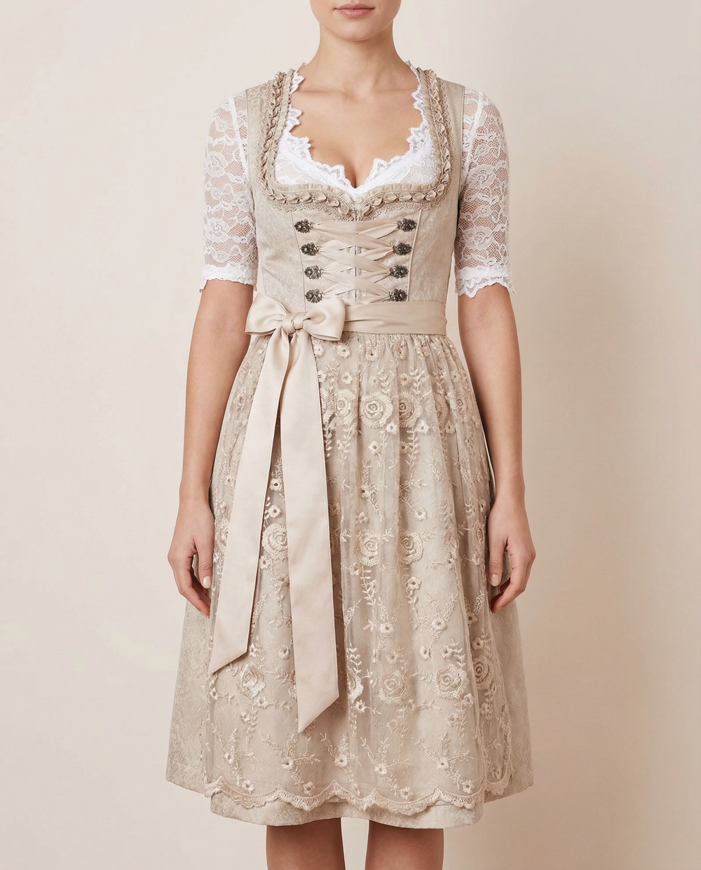 Caay Lace-Up Corset Milkmaid Dress