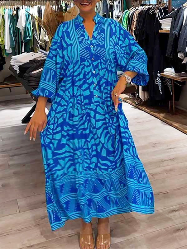 Mira Printed Cotton Midi Dress