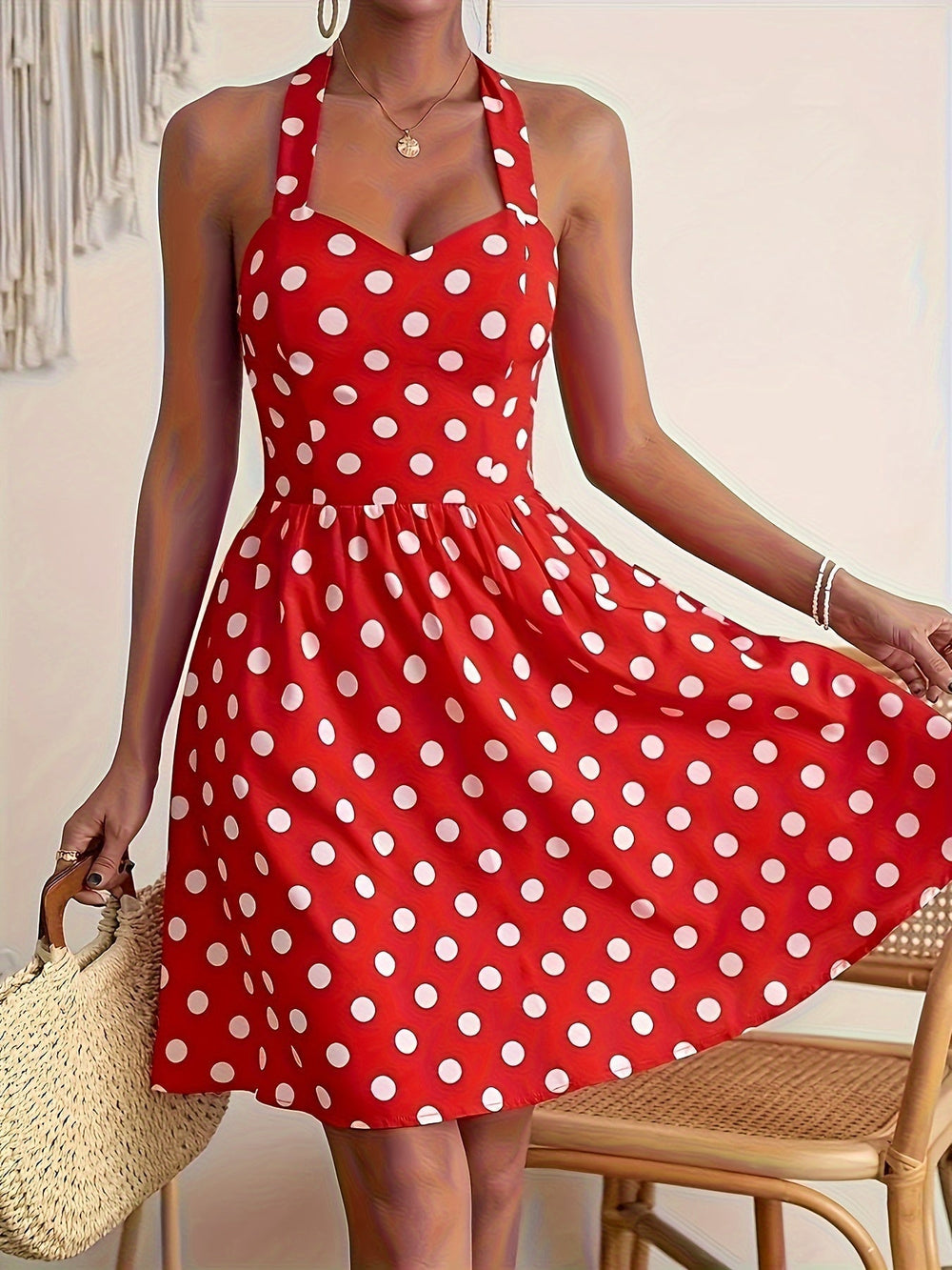 Dotty Polka Dot Halter Dress