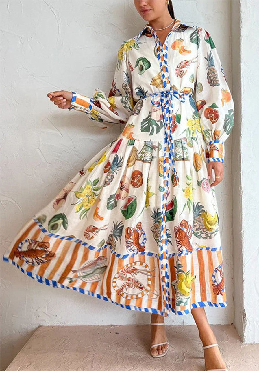 Amalfi Breeze Lace-Up Dress