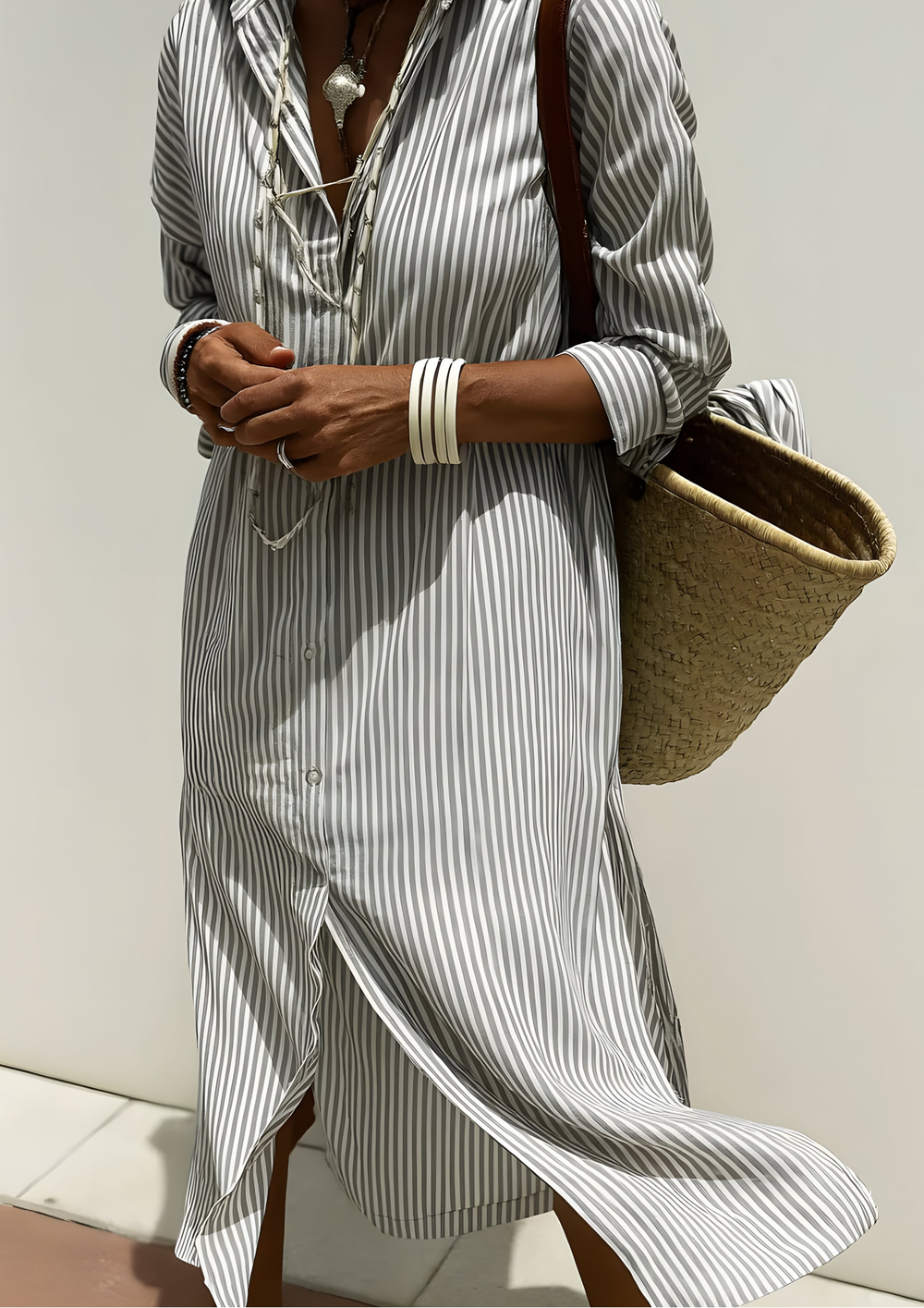Soren Striped Shirt Dress Dress