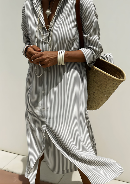 Soren Striped Shirt Dress Dress