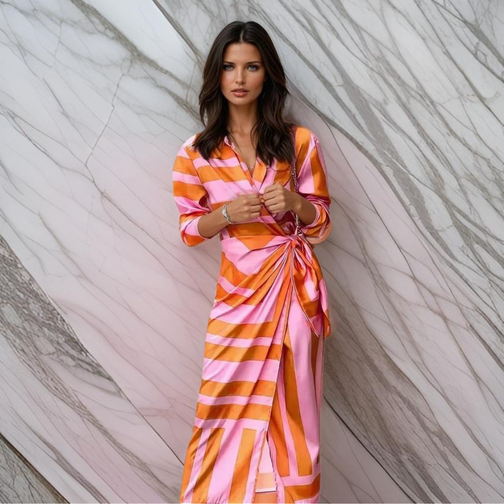 Clara Wrap Dress in Vibrant Print for Spring and Summer