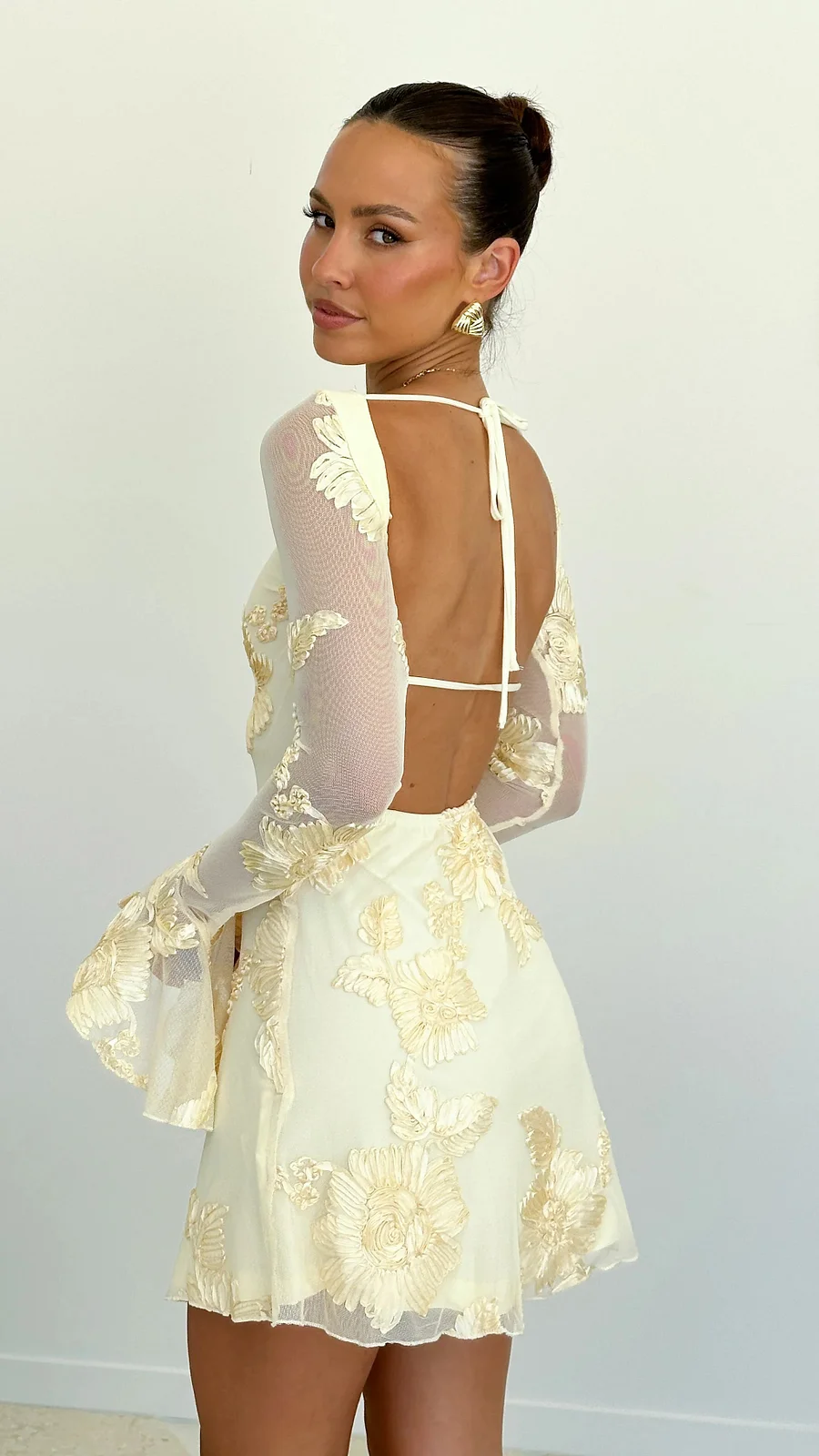Backless Printed Mini Dress