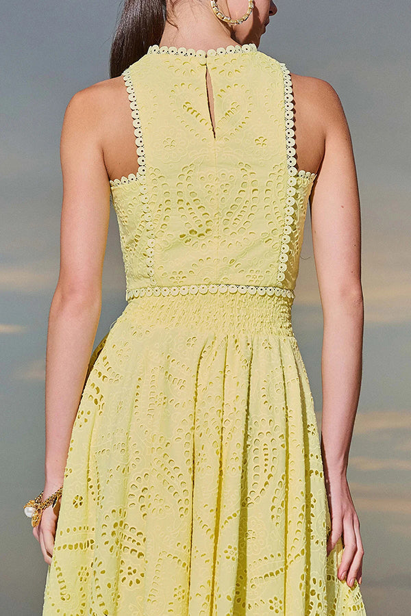 Embroidered Two-Piece Set with Long High-Waist Pocket Skirt