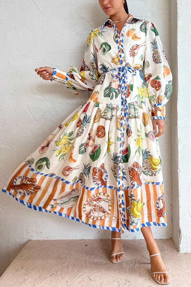 Amalfi Breeze Lace-Up Dress