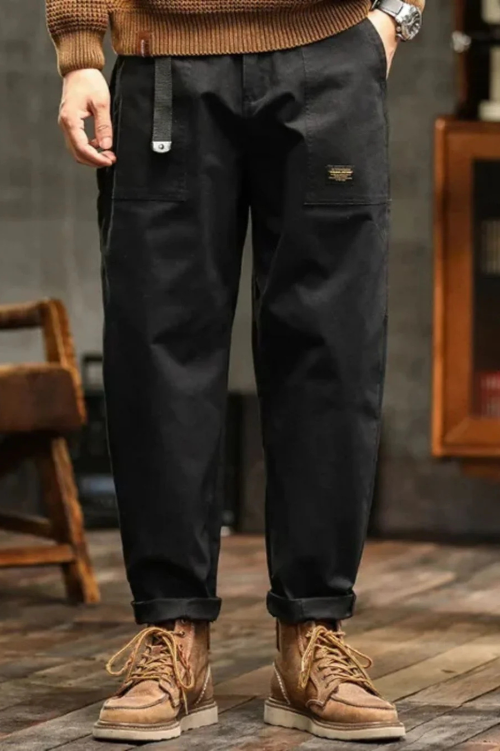 Roman Vintage Utility Cargo Multi-Pocket Stylish Pants
