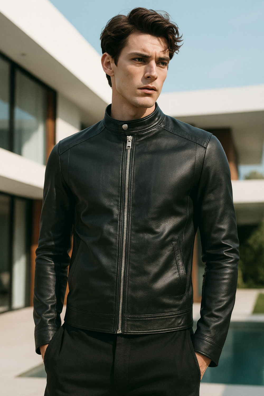 Neil Leather Stand-Collar Premium Jacket Comfortable Jacket