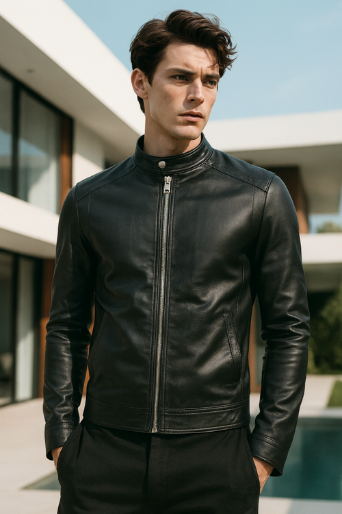 Neil Leather Stand-Collar Premium Jacket Comfortable Jacket