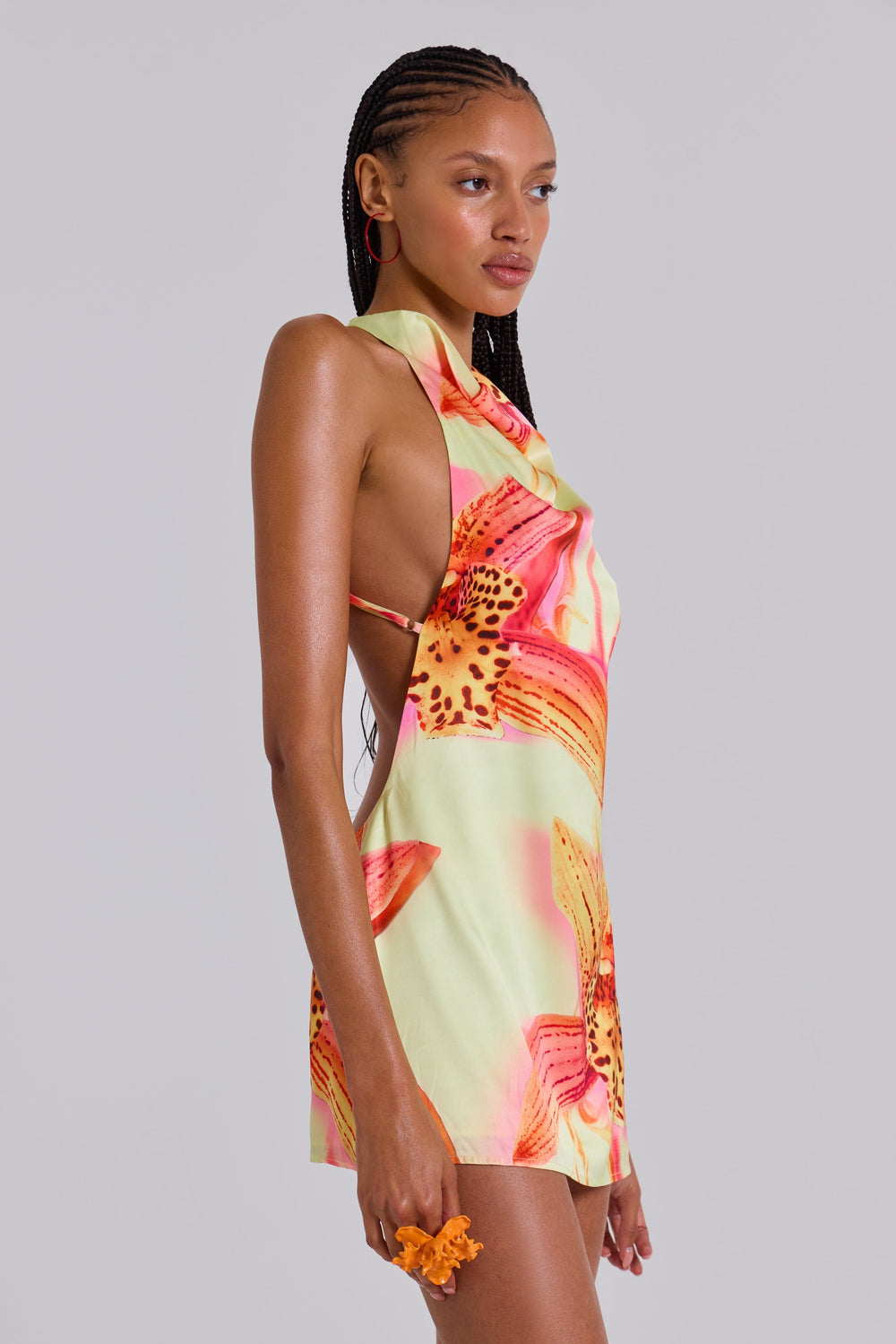 Lana Tropisches Neckholder-Mini Dress