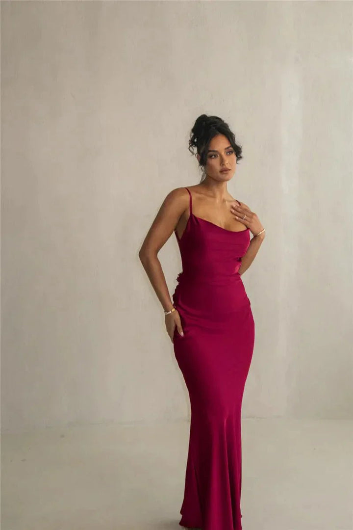 Nina Luxurious Silk Ruffle Party Dress