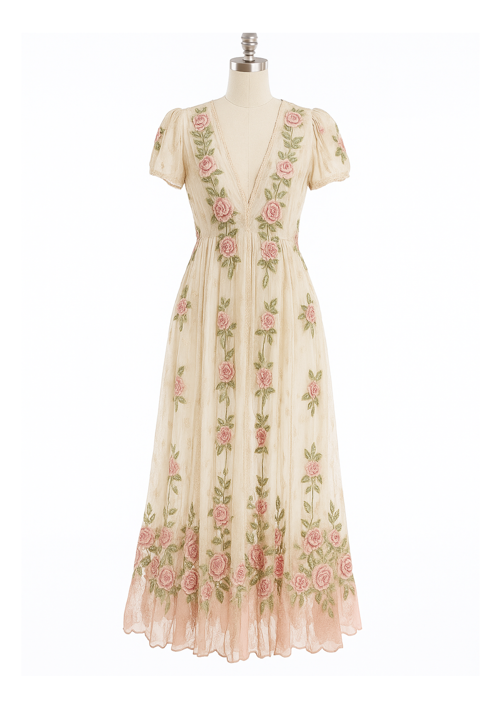 Elowena Vintage Embroidered Maxi Dress