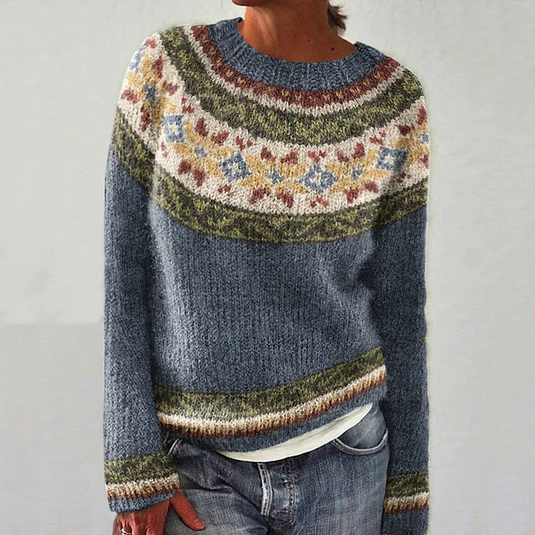 Melinda Retro Color Block Sweater